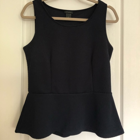 Preloved and elegant Dark Navy almost black sleeveless Top Sz M [Firm Price] - Picture 2 of 6